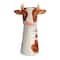Hello Honey® 12.5" Brown & White Hand-Painted Decorative Stoneware Cow Vase